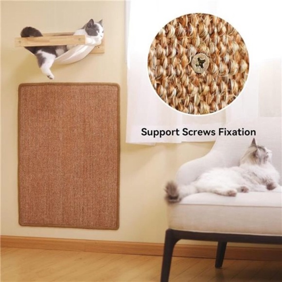 Cat Scratcher Mat, 23.6 X 15.7 Inch Natural Sisal Cat Scratch Mats, Horizontal - Picture 2 of 7